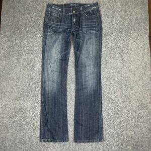 Miss Me Jeans Womens Size 31 Blue Denim Bootcut Georgia JP4522B Distressed